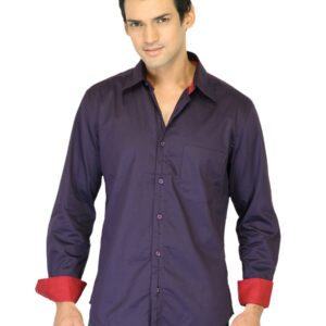 Scullers Men Solid Purple Shirts