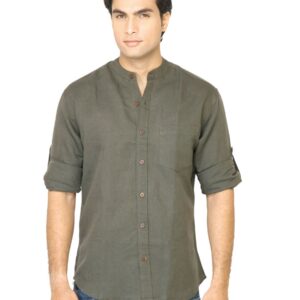 Mother Earth Men Solid Olive Shirt