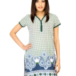 Vishudh Women Printed Green Kurta