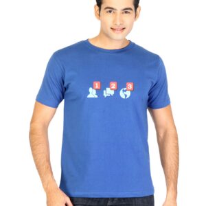 Tantra Men Printed Blue Tshirts