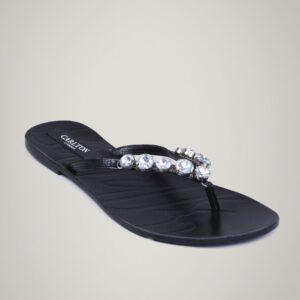 Carlton London Women Crystal Black Sandal
