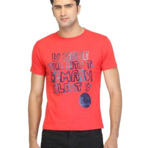 Myntra Men You Have Rite to Remain Silent Red T-shirt