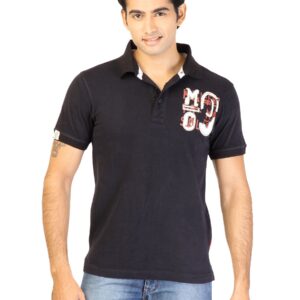 Lee Men Solid Black Tshirt