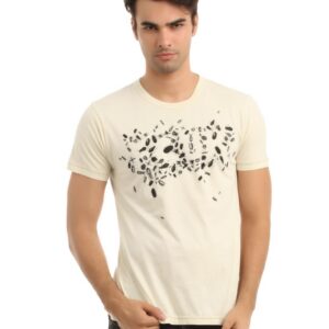 French Connection Men Cream Printed T-shirt