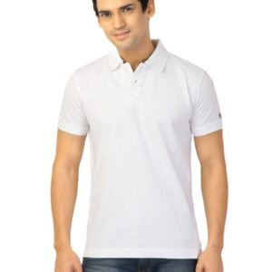 Basics Men White Polo T-shirt