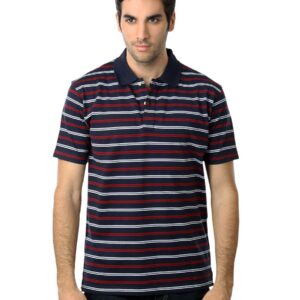 Scullers Men Navy Blue Striped T-shirt