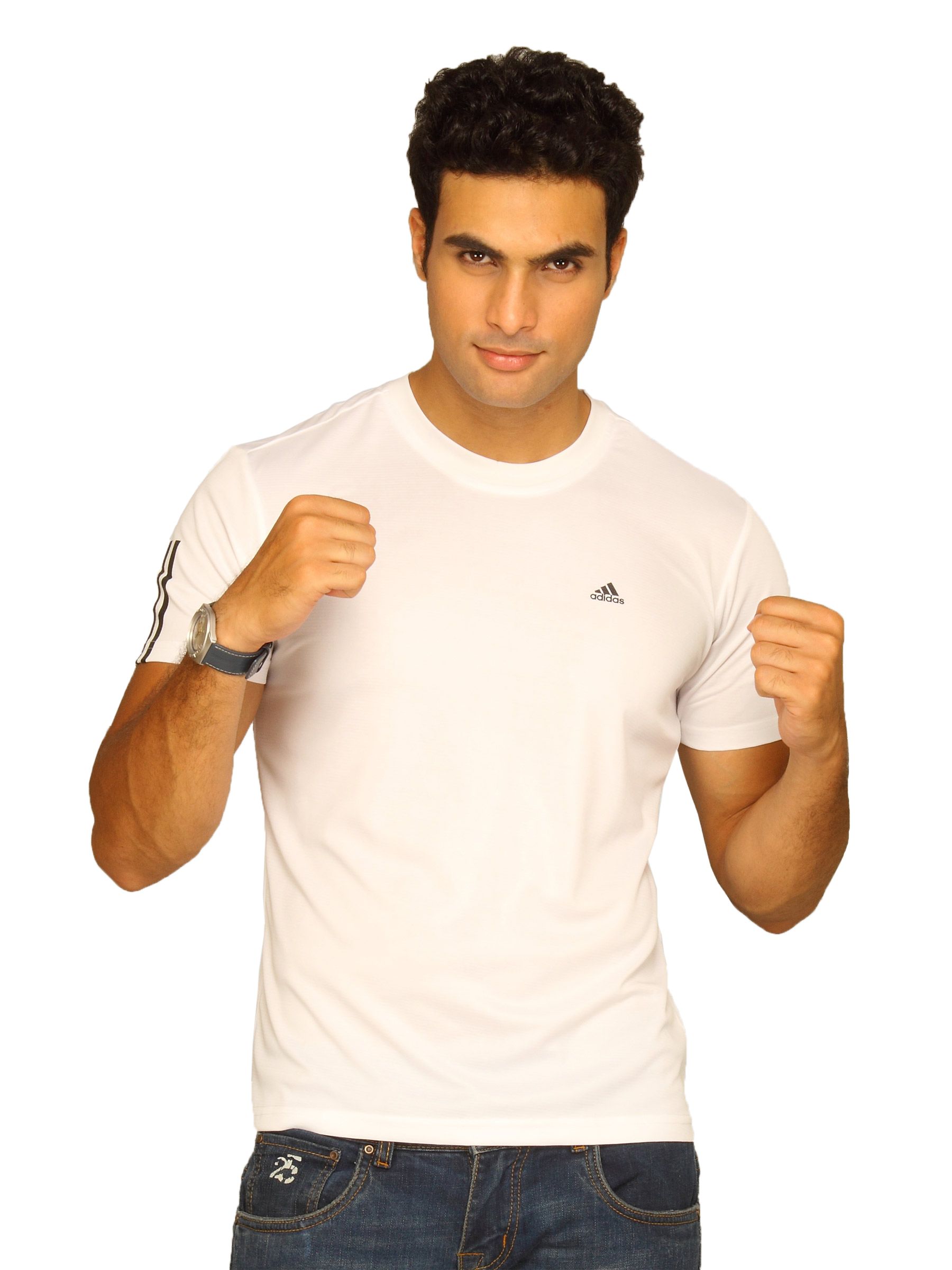 ADIDAS Men's Slim Fit White T-shirt