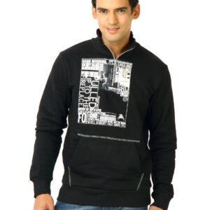 United Colors of Benetton Men Printed Black Sweatshirt