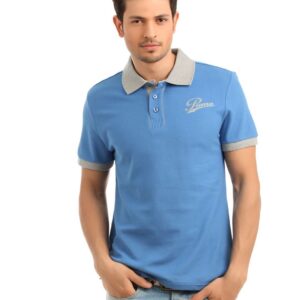 Puma Men Blue Polo Neck T-shirt