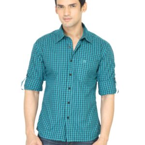 Wrangler Men Dark Green Check Shirt