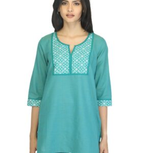 Aurelia Women Printed Green Kurti