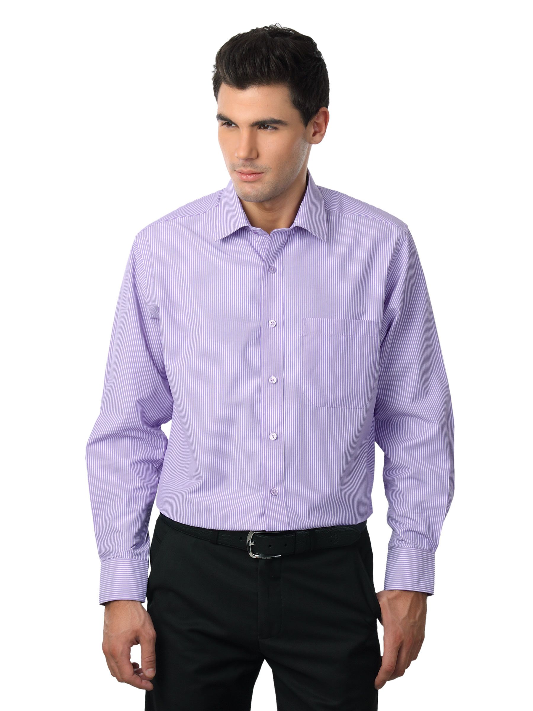 Peter England Men Lavender Formal Shirt