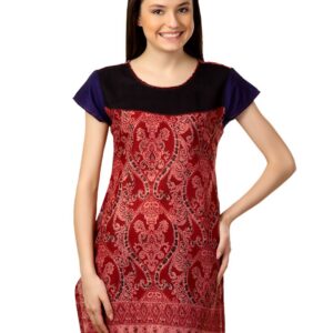 Span Women Maroon & Black Kurta