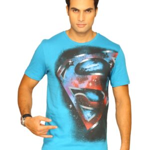 Superman Men's Superman Side Turq Blue T-shirt