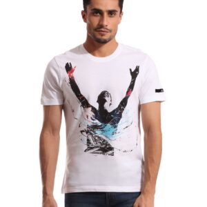 ADIDAS Men Graphic White T-shirt