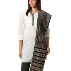 Fabindia Printed Brown Cotton Silk Dupatta