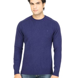 United Colors of Benetton Men Solid Blue Sweater