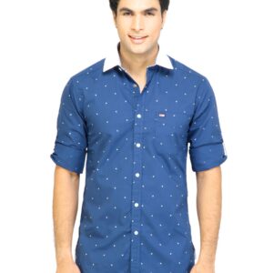 Arrow Sport Men Printed Navy Blue Shirts