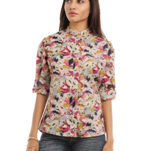 Femella Women Multi Coloured Floral Print Shirt