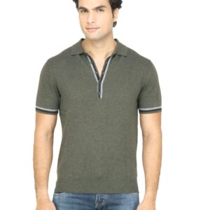 United Colors of Benetton Men Solid Olive Sweater