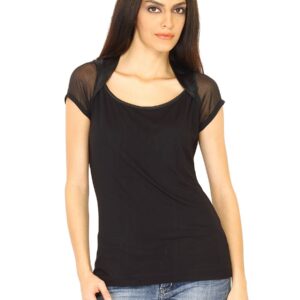 United Colors of Benetton Women Solid Black Tops
