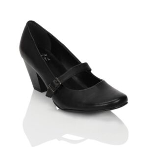 Clarks Women Cash Box Leather Black Heeled Shoes