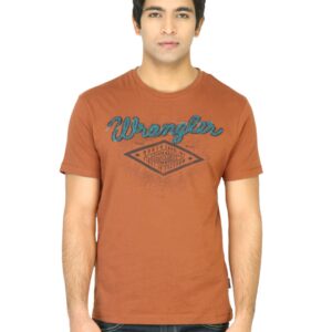 Wrangler Men Rust Red T-shirt
