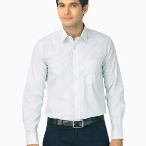 Mark Taylor Men Green & White Striped Shirt