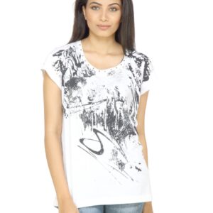 s.Oliver Women Printed White T-shirt