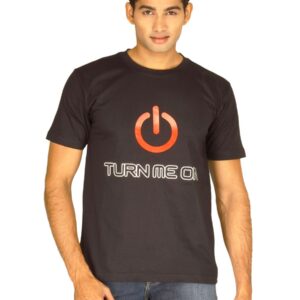 Myntra Men's Turn Me On Black T-shirt