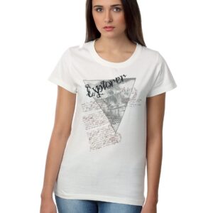 Myntra Women Explorer White T-shirt