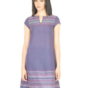 W Women Thread Work Purple Kurta