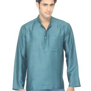 Fabindia Men Teal Tussar Kurta