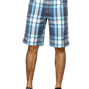 Puma Men Checks Navy Blue Shorts