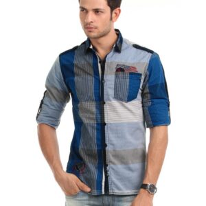 Locomotive Men Blue Check Shirt