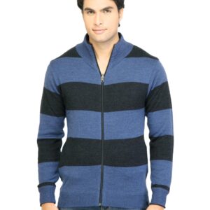 United Colors of Benetton Men Stripes Blue Sweater