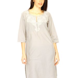 W Women Solid Grey Kurtas