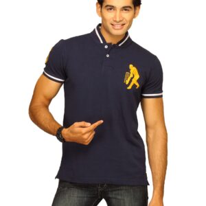 Sher Singh Men Nehru Navy T-shirt