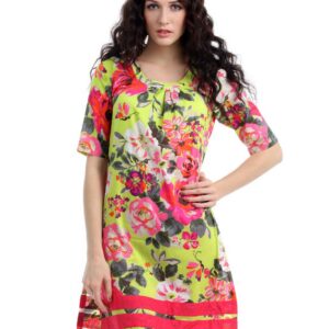 Myntra Women Green Printed Kurta