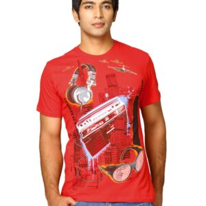 Free Authority Men's Abstract Mix Red T-shirt