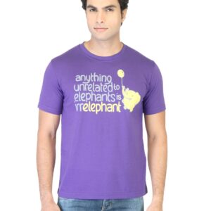 Peter England Men Purple Printed T-shirt