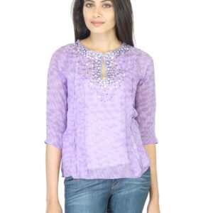 Satya Paul Women Lavender Printed Top