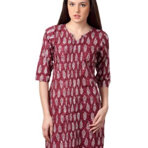 Alma Women Maroon Kurta