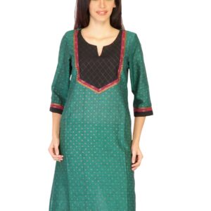 Aurelia Women Solid Green Kurtas