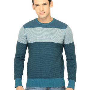 United Colors of Benetton Men Stripes Blue Sweater