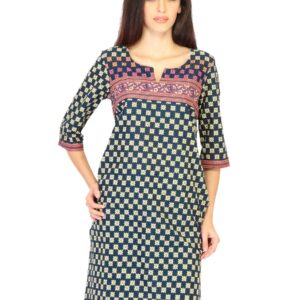Aurelia Women Printed Navy Blue Kurtas