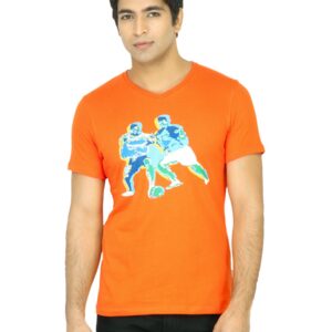 United Colors of Benetton Men Printed Orange TShirt