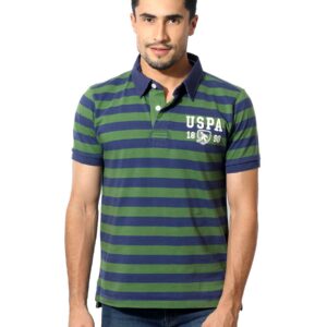 U.S. Polo Assn. Denim Co. Men Green Striped T-Shirt