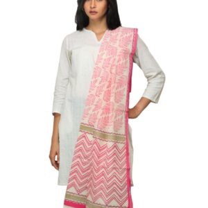 Fabindia Women Printed Pink Dupatta
