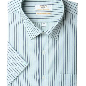 Arrow Men Green Striped Shirt